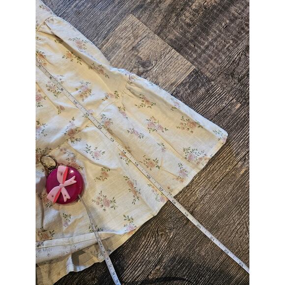 Sincerely jules cottage linen lined floral twirly skirt womens XL a line cream - Picture 5 of 7